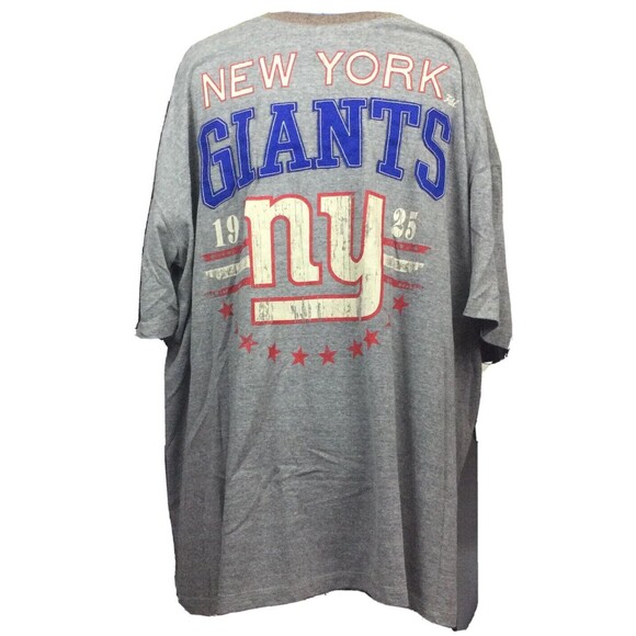 NFL Team Apparel-Men's Sz 4 XB -New York Giants- 1925 -Gray T-Shirt -Cotton/Poly - Picture 1 of 9